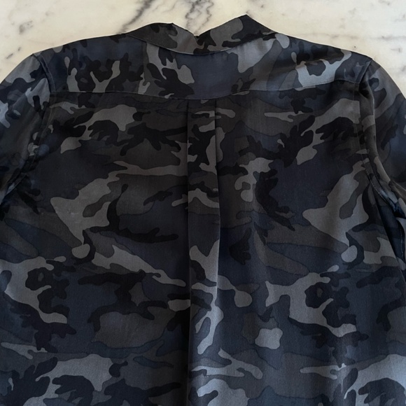 Equipment Camouflage Print Silk Blouse - Picture 14 of 14
